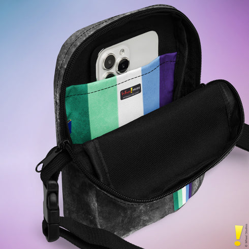 Gay Male Pride Grunge Stripe Crossbody Bag